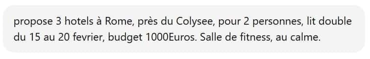 Exemple de prompt d’achat formulé dans ChatGPT